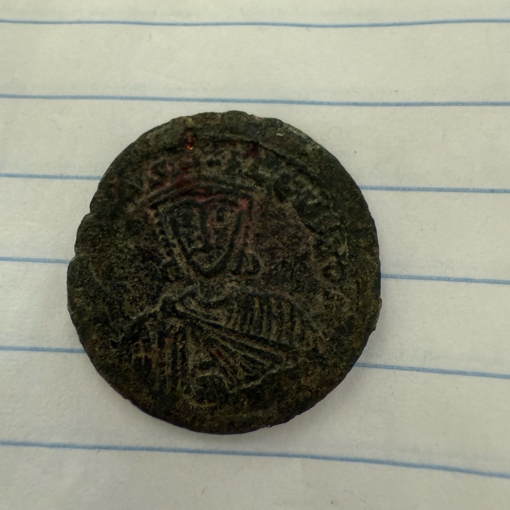 Byzantine Bronze Follis Coin – Medieval Eastern Roman Empire, Emperor Portrait